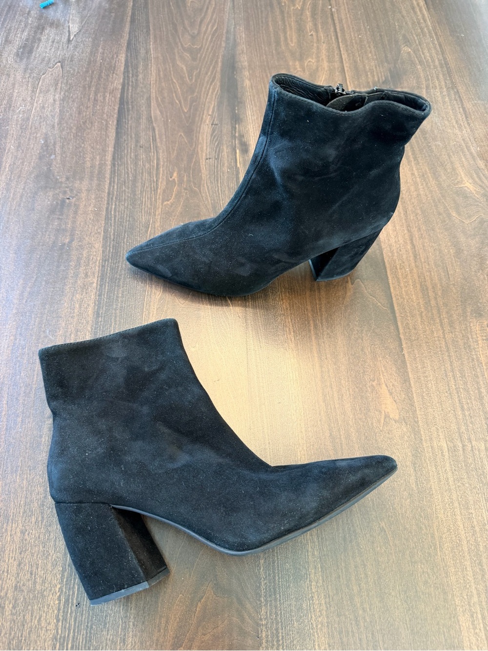 Jeffrey Campbell Black Suede Pointed Ankle Booties